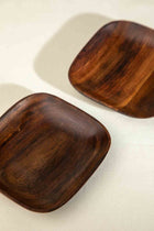 Square Wood Snack Plate (Set Of 2)