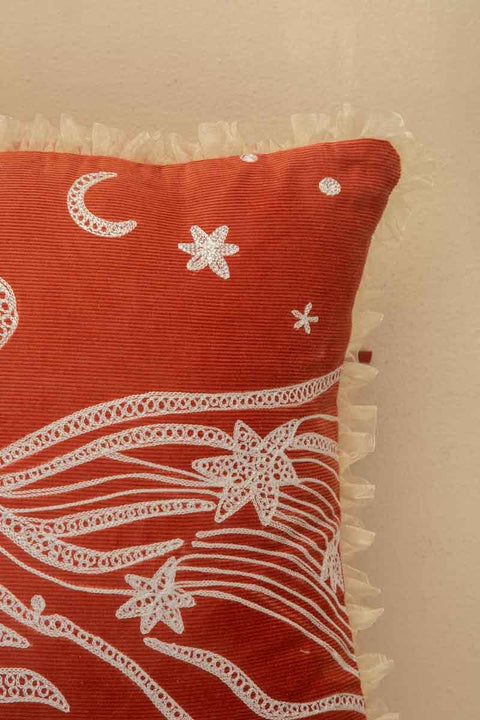 ACCENT CUSHIONS Starry Water Dusky Red Cushion Cover (41 Cm X 41 Cm)