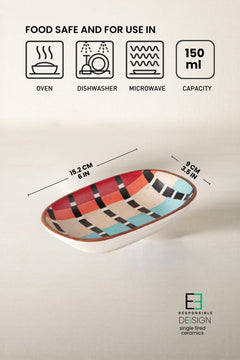 DINING ACCESSORIES Striper  Ceramic Rectangle Palette (Set Of 2)
