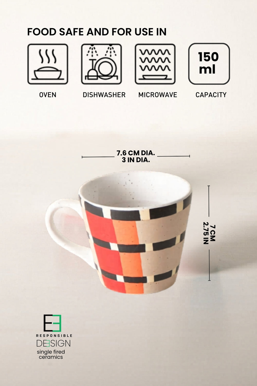 MUGS & CUPS Striper Multi Espresso Mug (Set Of 2)