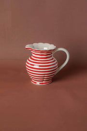 JUGS & CARAFES Striper Red Ceramic Water Jug