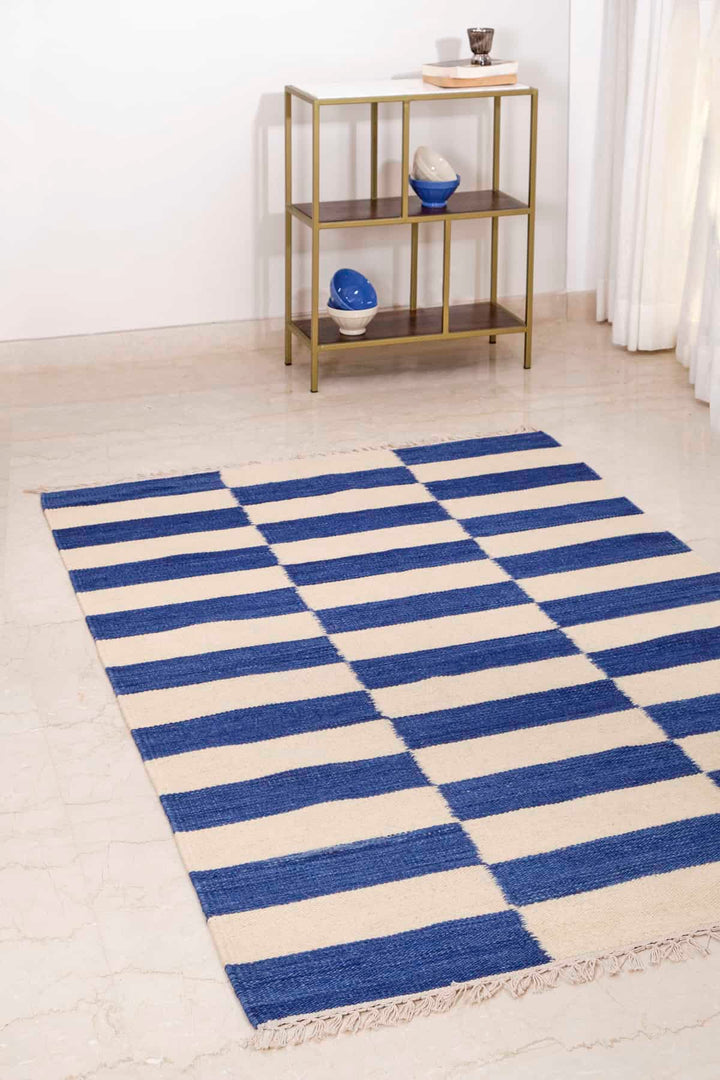 WOVEN & TEXTURED RUGS Stripes Woven Rug (Indigo)