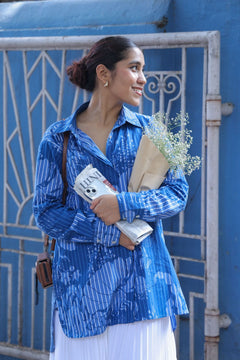 TOPS Stripes Of Kachnar Easy Shirt (Mood Indigo)