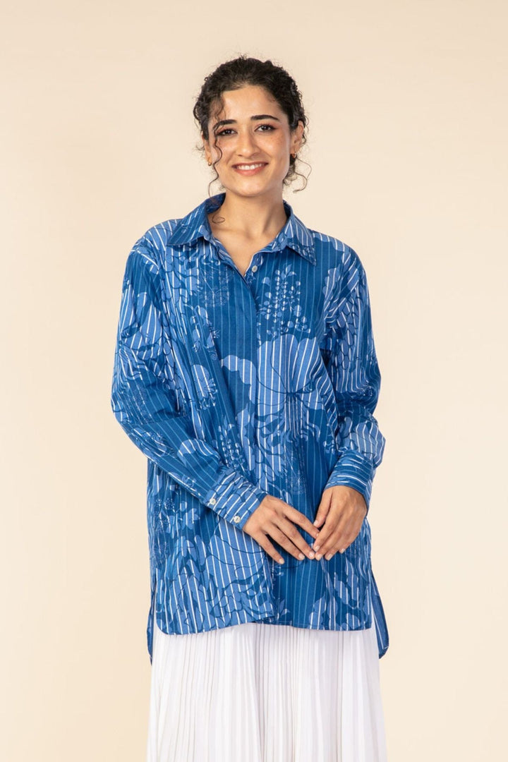 TOPS Stripes Of Kachnar Easy Shirt (Mood Indigo)