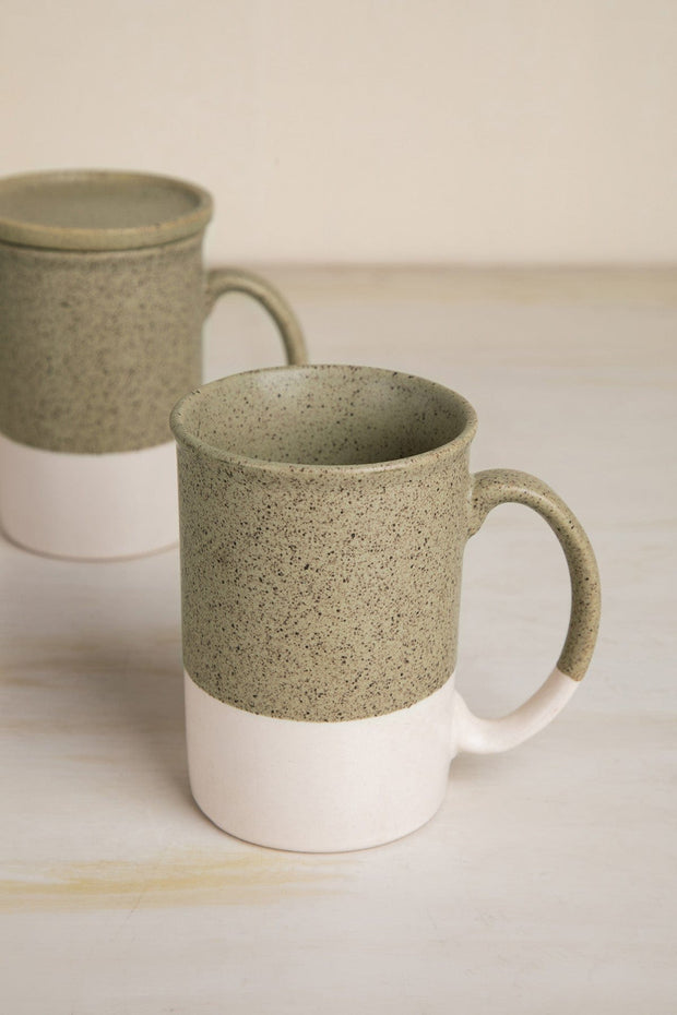 MUGS & CUPS Studio Naturals  Herb Green Lidded Coffee Mug