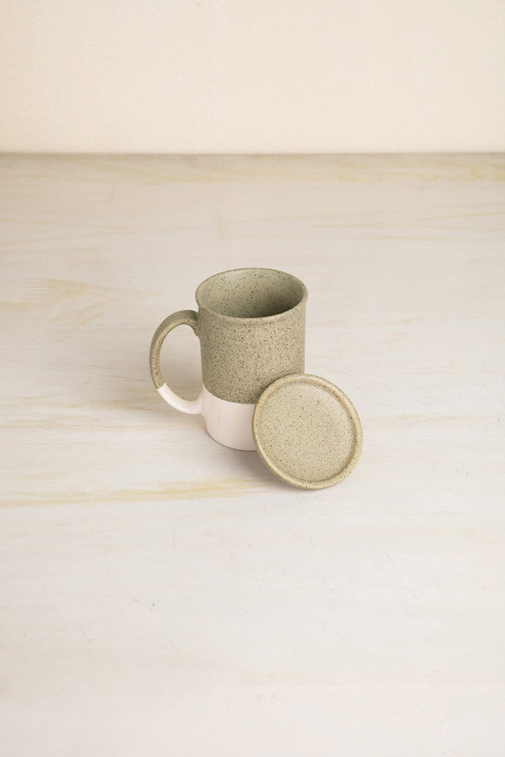 MUGS & CUPS Studio Naturals  Herb Green Lidded Coffee Mug
