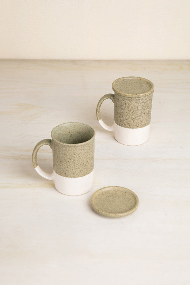 MUGS & CUPS Studio Naturals  Herb Green Lidded Coffee Mug