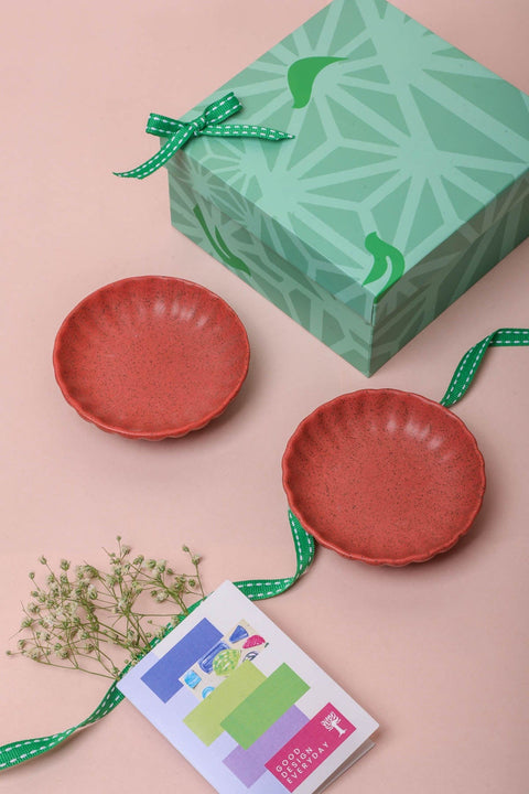 DINING ACCESSORIES Studio Naturals  Red Pepper Trinket Dish (Set Of 2)
