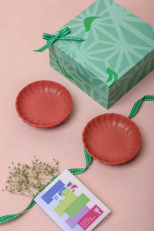DINING ACCESSORIES Studio Naturals  Red Pepper Trinket Dish (Set Of 2)
