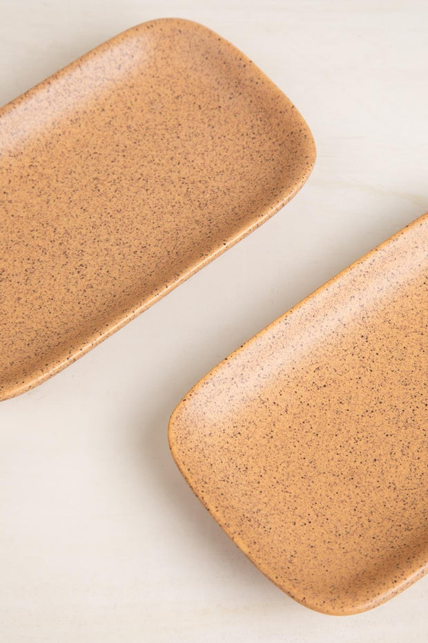 DINING ACCESSORIES Studio Naturals  Butter Yellow Rectangle Palette (Set Of 2)