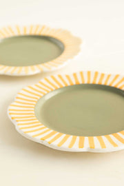 SNACK PLATES Sun Daisy Ceramic Small Plate (Set Of 2)