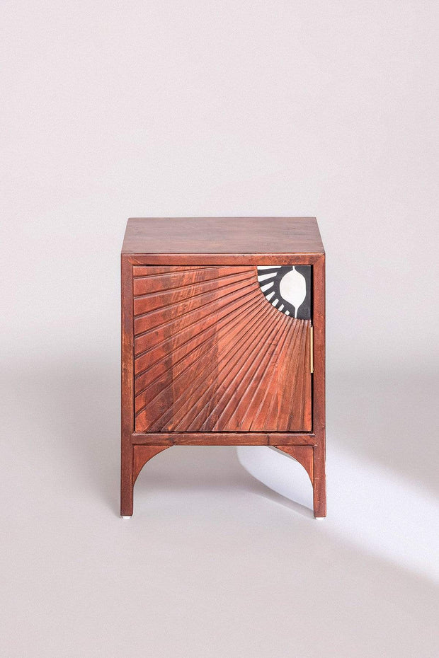 BEDSIDE TABLES Sunburst Mango Wood Bedside Table