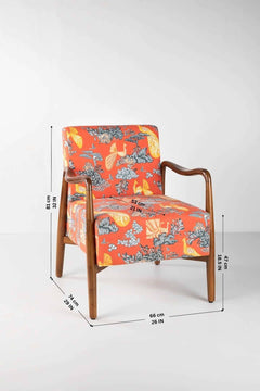Peacock Song Coral Fabric