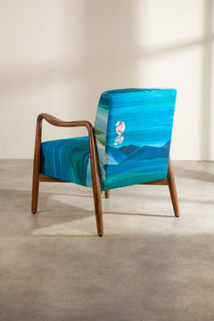 Pangong Lake Water Blue Fabric
