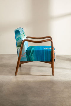 Pangong Lake Water Blue Fabric