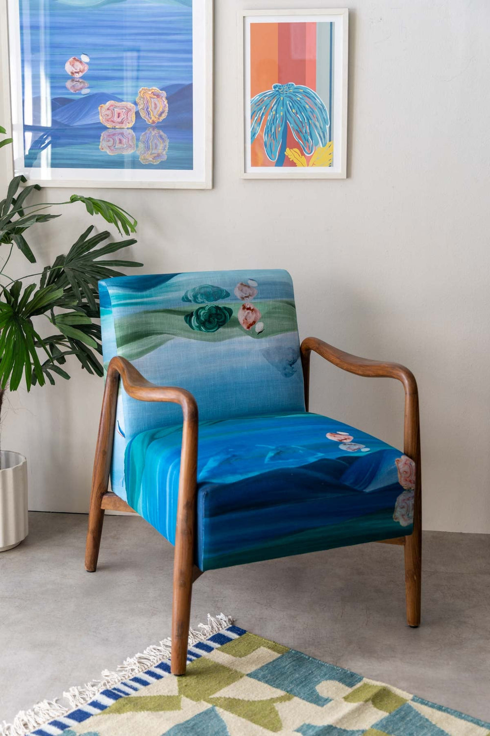Pangong Lake Water Blue Fabric