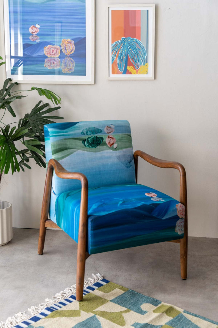 Pangong Lake Water Blue Fabric
