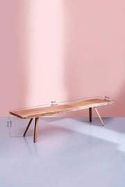 BENCHES Swerve Live Edge Acacia Wood And Metal Bench