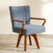 Swivel Study Chair in Code Shadow Plum Blue Fabric