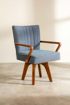 Swivel Teak Wood Study Chair
