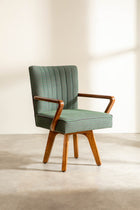 Swivel Study Chair in Code Shadow Plum Green Fabric