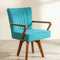 Swivel Study Chair in Ooty Geo Blue Waters Fabric
