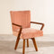 Swivel Study Chair in Peach Velvet Fabric
