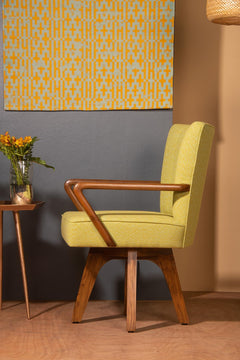 Swivel Teak Wood Study Chair