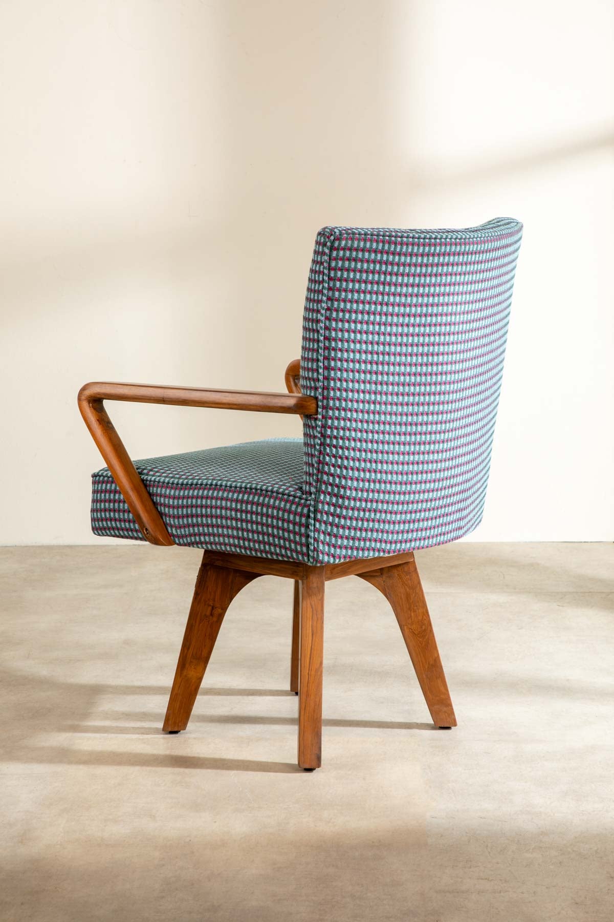 Swivel Teak Wood Study Chair
