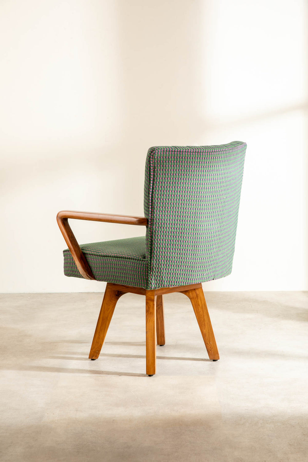 Swivel Teak Wood Study Chair