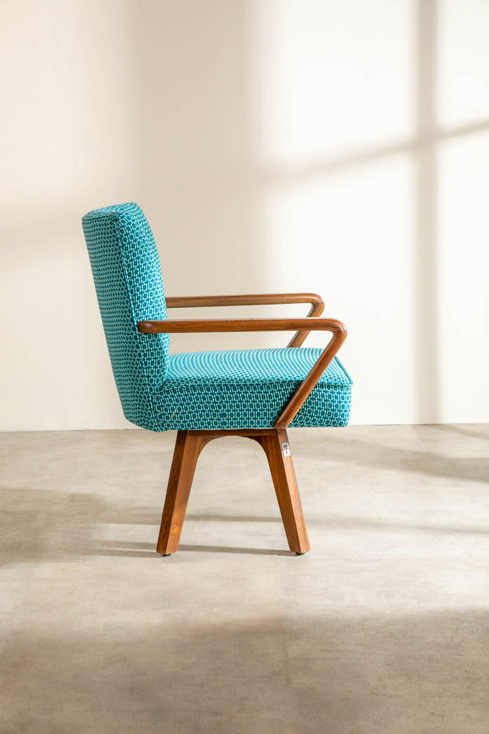 Swivel Teak Wood Study Chair
