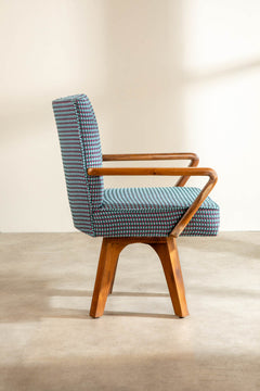 Swivel Teak Wood Study Chair