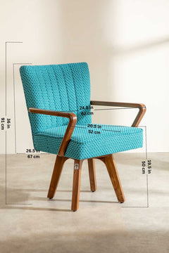 Swivel Teak Wood Study Chair