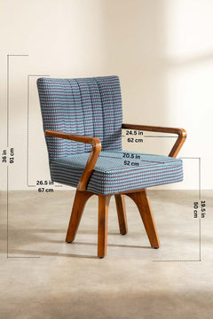 Swivel Teak Wood Study Chair