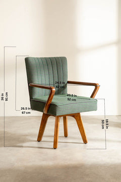Swivel Teak Wood Study Chair