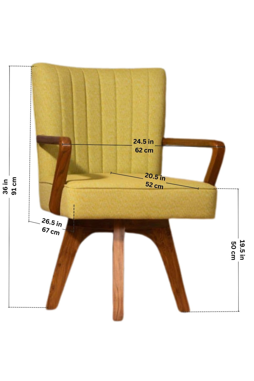 Swivel Teak Wood Study Chair