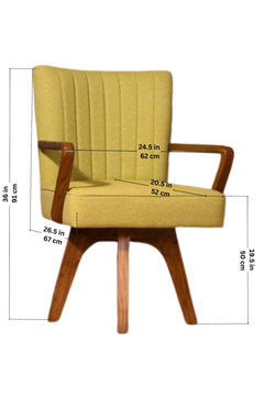 Swivel Teak Wood Study Chair
