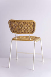 DINING CHAIRS Synch Metal And Rope Chair (Mustard And Gold)