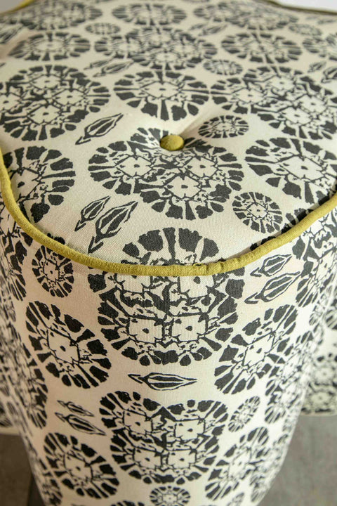 OTTOMANS Tamara Black And White
 Pouffe