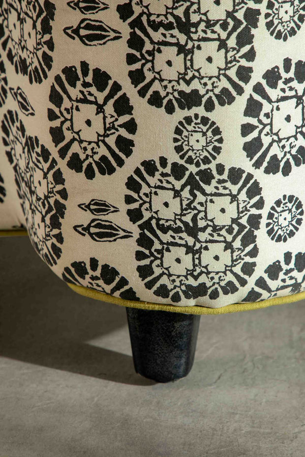 OTTOMANS Tamara Black And White
 Pouffe