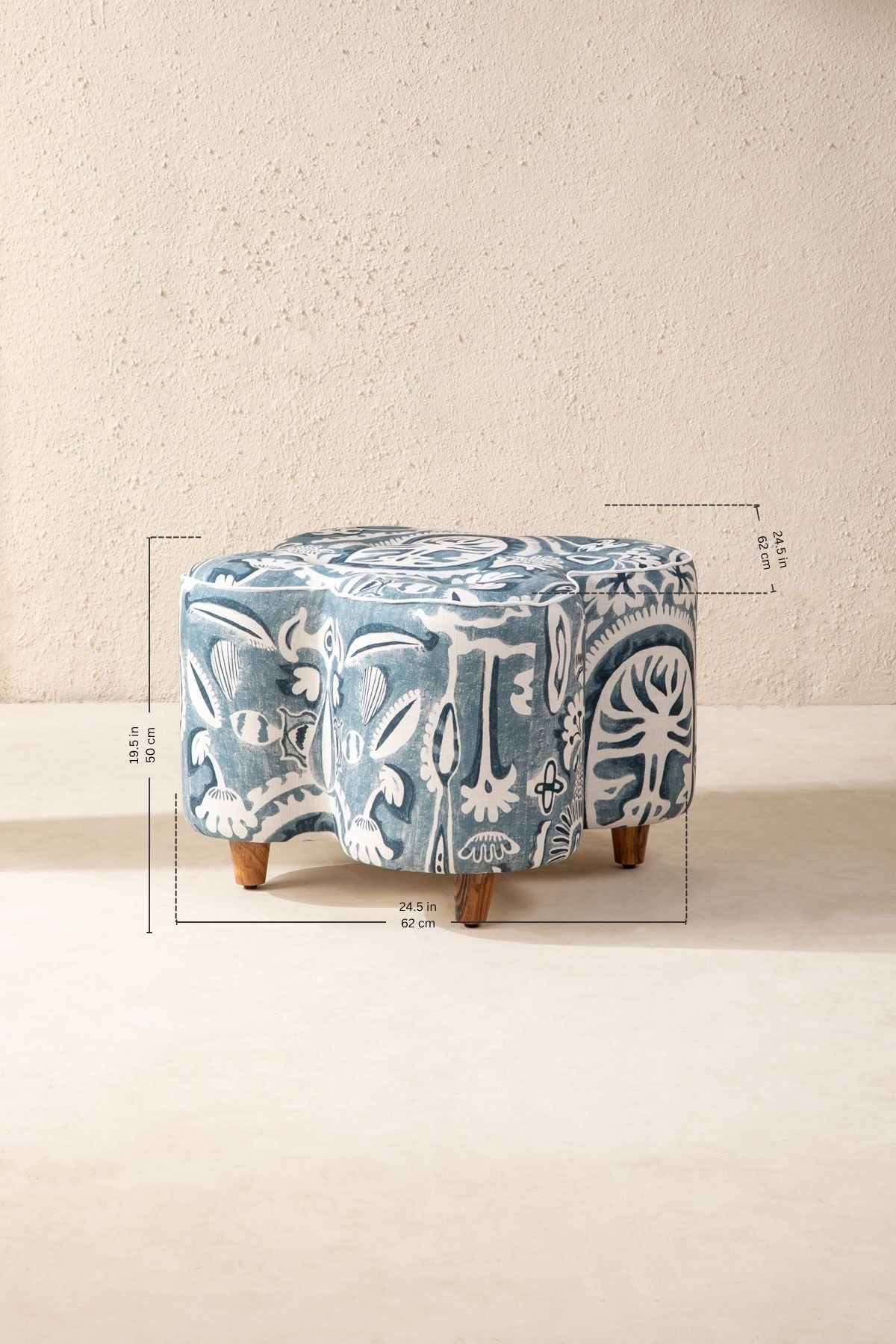 Medallion Tree Indigo Fabric