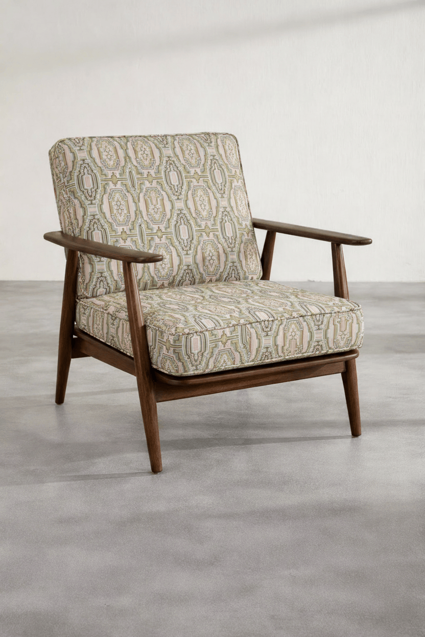 PRINT & PATTERN UPHOLSTERY FABRICS Taram Earthy Green Printed Upholstery Fabric