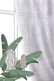 PRINT & PATTERN SHEER FABRICS Taram Sheer Fabric And Curtains (Khadi White)