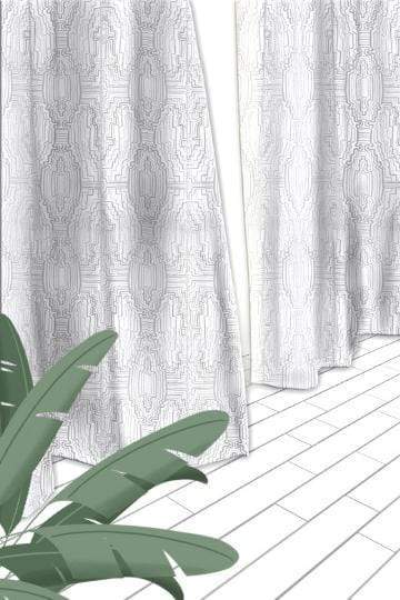 PRINT & PATTERN SHEER FABRICS Taram Sheer Fabric And Curtains (Khadi White)