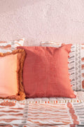 Taram Embroidered Red Pepper Cushion Cover (41 X 41 Cm)