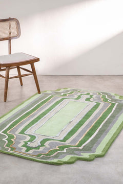 Taram Tufted Woven Rug (Earthy Green)