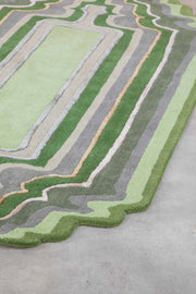 WOVEN RUG Taram Tufted Shaped Printed Rug (Earthy Green)