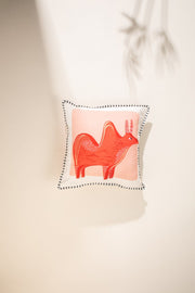 PRINT & PATTERN CUSHIONS Taurus Patient Muse  Brick Red Cushion Cover (41 Cm X 41 Cm)