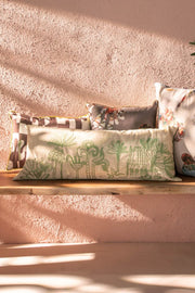 PRINT & PATTERN CUSHIONS Temple Palms  Sage Green Cushion Cover (36 Cm X 90 Cm)
