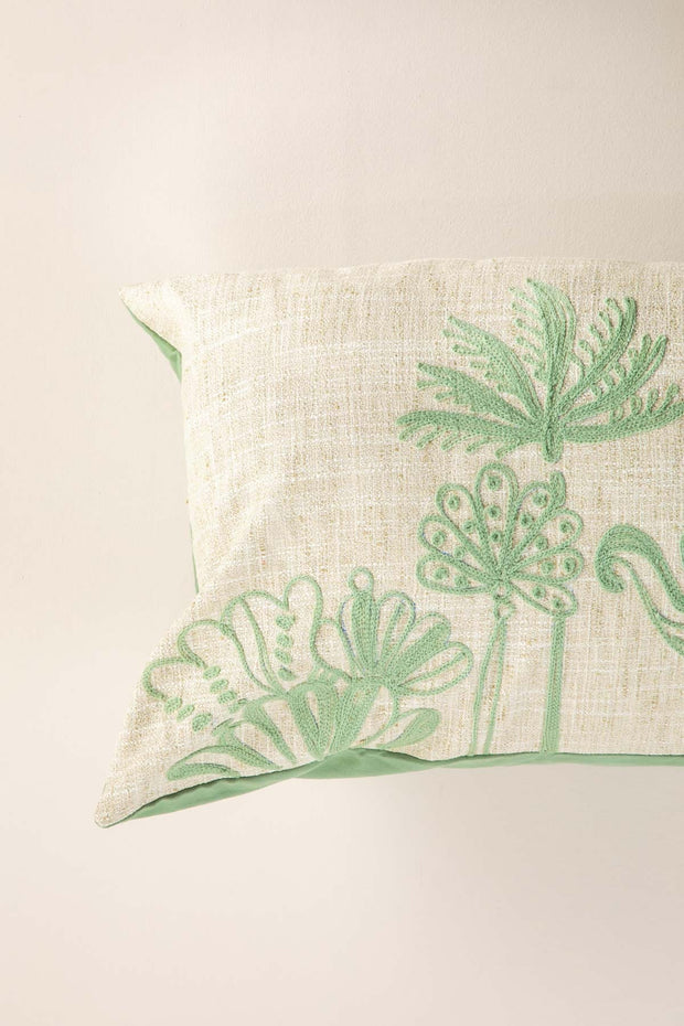 PRINT & PATTERN CUSHIONS Temple Palms  Sage Green Cushion Cover (36 Cm X 90 Cm)